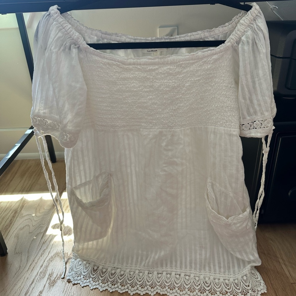 White Tularosa cotton mini dress, S